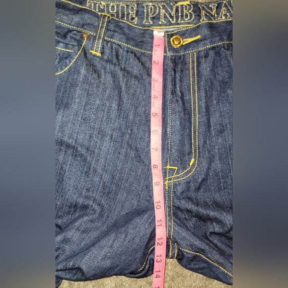 Y2k PNB Nation Sz 36 X 42 Embroidered Wide Leg Baggy Grunge Skater Denim Jeans - Picture 8 of 10